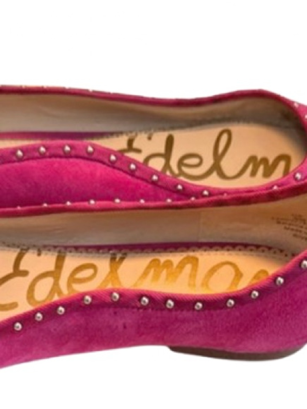 Sam Edelman Fuchsia Studded Suede Ballet Flats